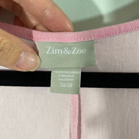 Zim & Zoe Women's Pink Graphics Short Sleeve Tunic Top Size 26/28 - Picture 3 of 10